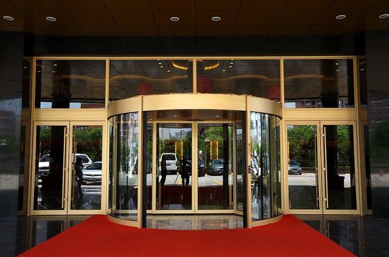 चीन Luxurious building entrance Automatic curved sliding door Of Aluminium / steel frame फैक्टरी