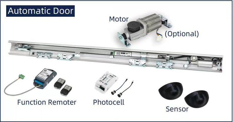 OEM स्वचालित स्लाइडिंग डोर ऑपरेटर सिस्टम फ्रेमलेस ग्लास डोर के लिए