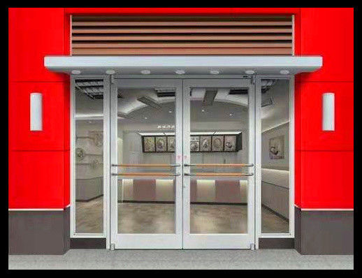 फ्लोरोकार्बन लेपित एल्यूमीनियम मिश्र धातु सामने का दरवाजा KFC दुकान सामने का दरवाजा