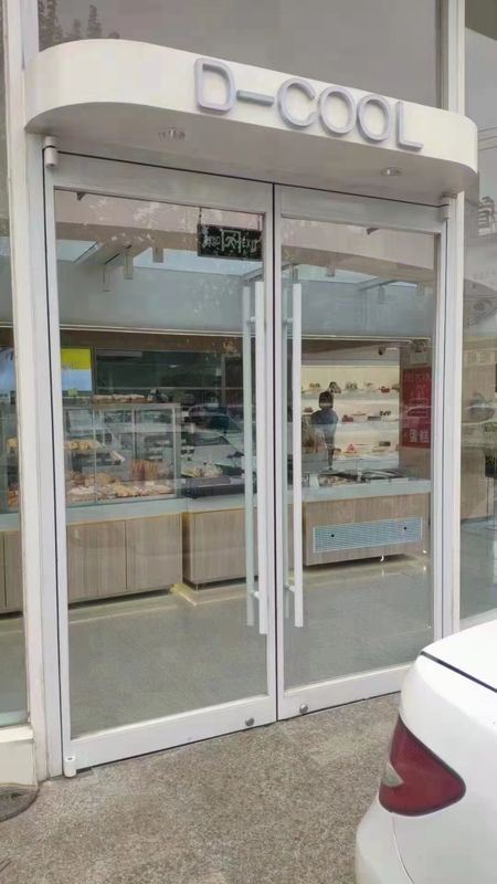 फ्रेमलेस डबल पिवोट डोर 36 इंच स्वचालित स्विंग डोर KFC दरवाजे